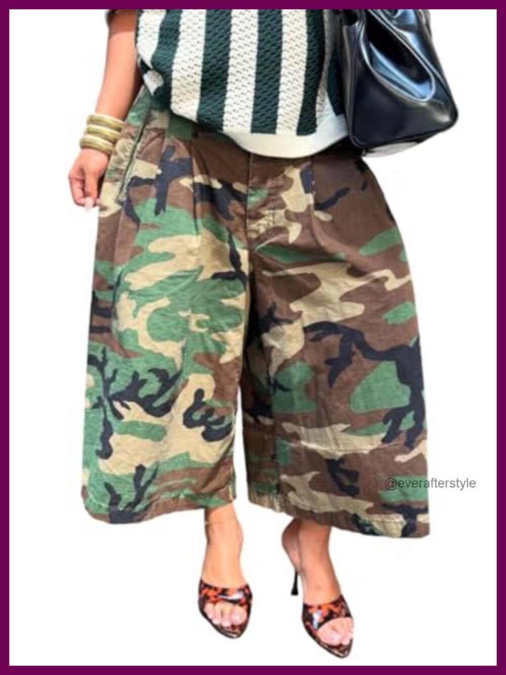Women Baggy Cargo Jeans Camo Wide Leg Harem Cropped Denim Pants Plus Size